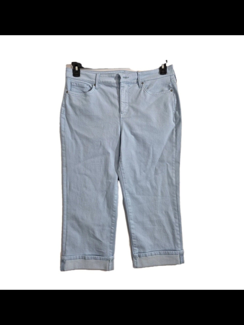 NYDJ Women's Jeans Size 14 Marilyn Crop Cuff Straight Denim Light Blue NWT   56